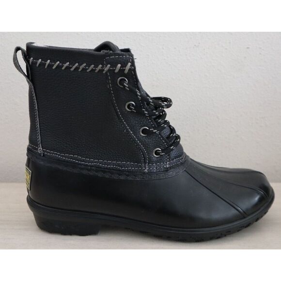 Pendleton Women's Sz 9 Black Leather Upper Short Duck Boots - Picture 3 of 10